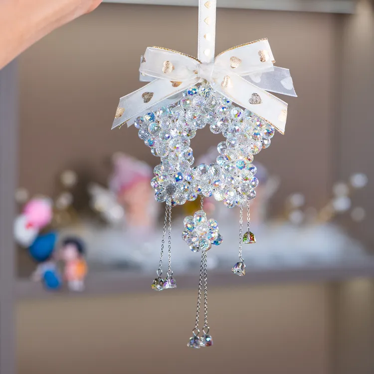 【幸运之星】高档重工车载挂件2024新款女神车内装饰品水晶吊坠