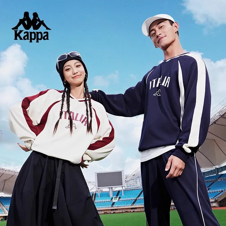 Kappa卡帕背靠背2024新款运动卫衣长袖女情侣梭织卫衣上衣男女款