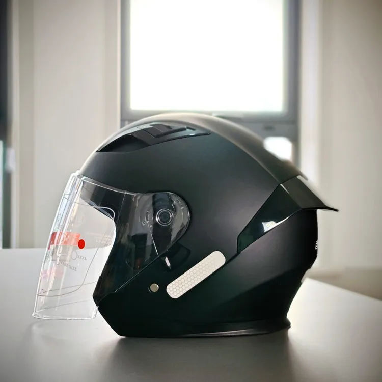摩托车头盔新3C认证双镜片可拆卸透气内衬骑行A类四分之三头盔
