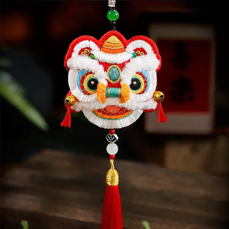 新款国潮醒狮diy刺绣香料材料包送男女朋友生日情人节新年礼物