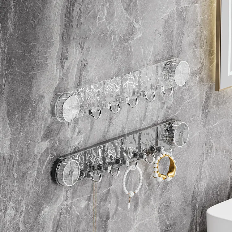 吸盘波纹联排挂钩家用壁挂多排收纳卫生间免打孔小物件收纳挂钩