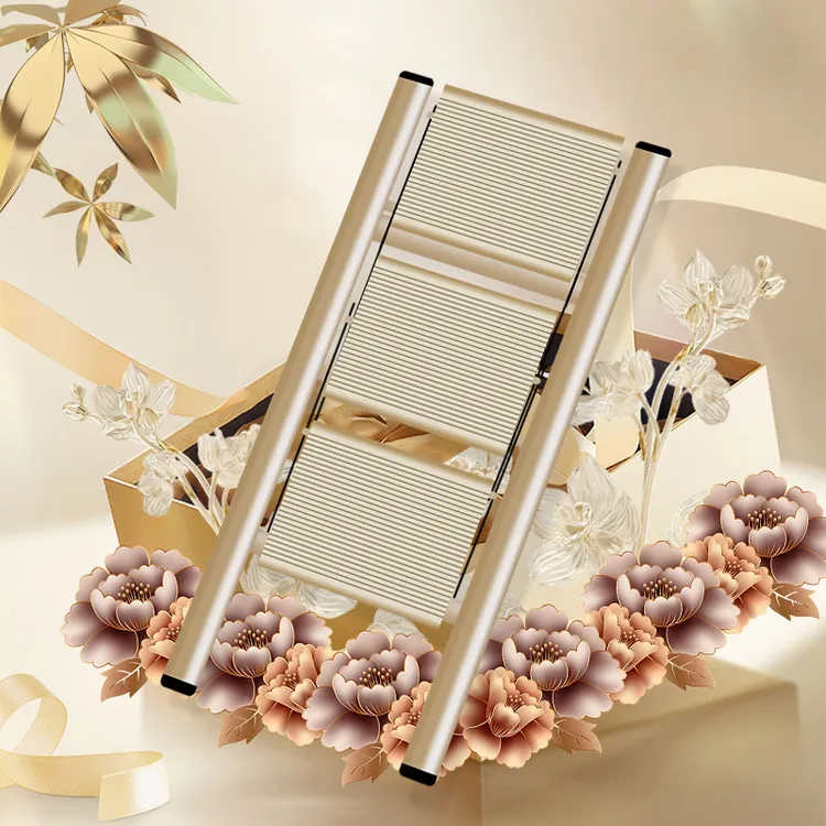 【德国航空铝合金花+梯】折叠加厚收纳梯子登高耐用防腐锈承重必备