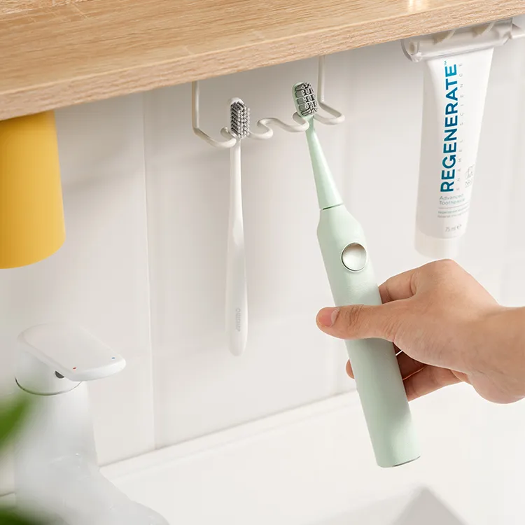 安隅镜柜下牙刷架磁吸倒挂洗漱台口杯吸盘收纳挂架电动牙刷置物架