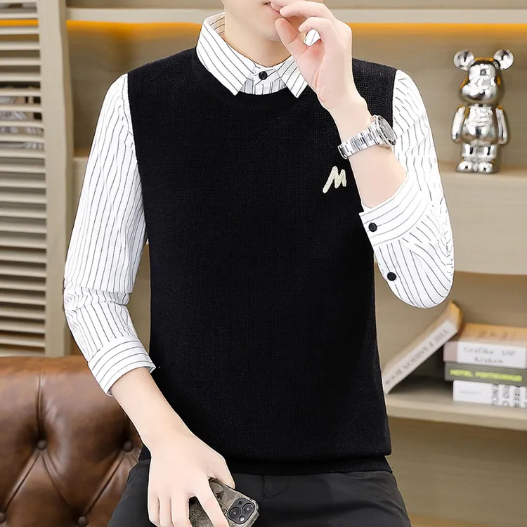 秋冬新款男士时尚潮流修身百搭男装秋季款爆款2025新款针织毛衣