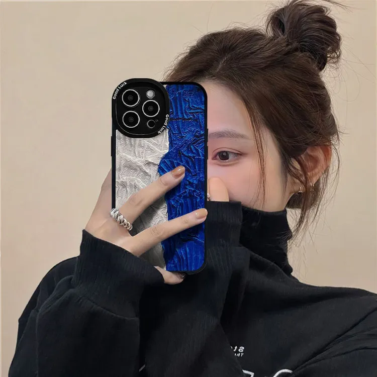 适用苹果16promax手机壳褶皱克莱因iPhone 17保护套奢华新款15pro