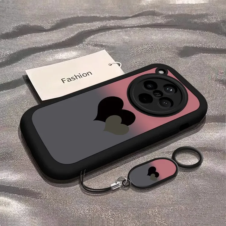 适用oppofindx8手机壳渐变爱心findx8pro保护壳硅胶新款带挂绳