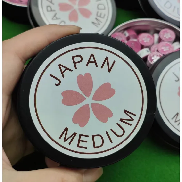 日本樱花皮头粉红色进口多层皮头九球杆头中式皮头14mm皮头杆头