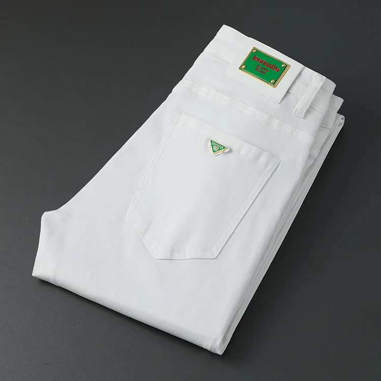 【5高端轻奢】638高棉时尚潮流修身弹力直筒黑白色男士百搭牛仔裤