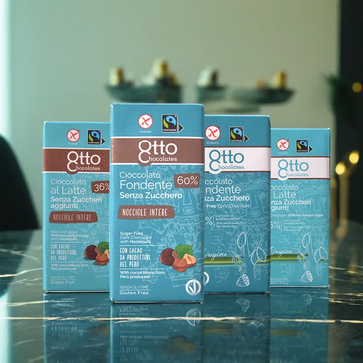 意大利进口OTTO爱可36%榛子牛奶巧克力60%黑巧克力排块100g