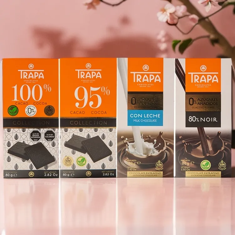 西班牙进口Trapa朵沛80%95%100%可可黑巧克力/牛奶巧克力排块