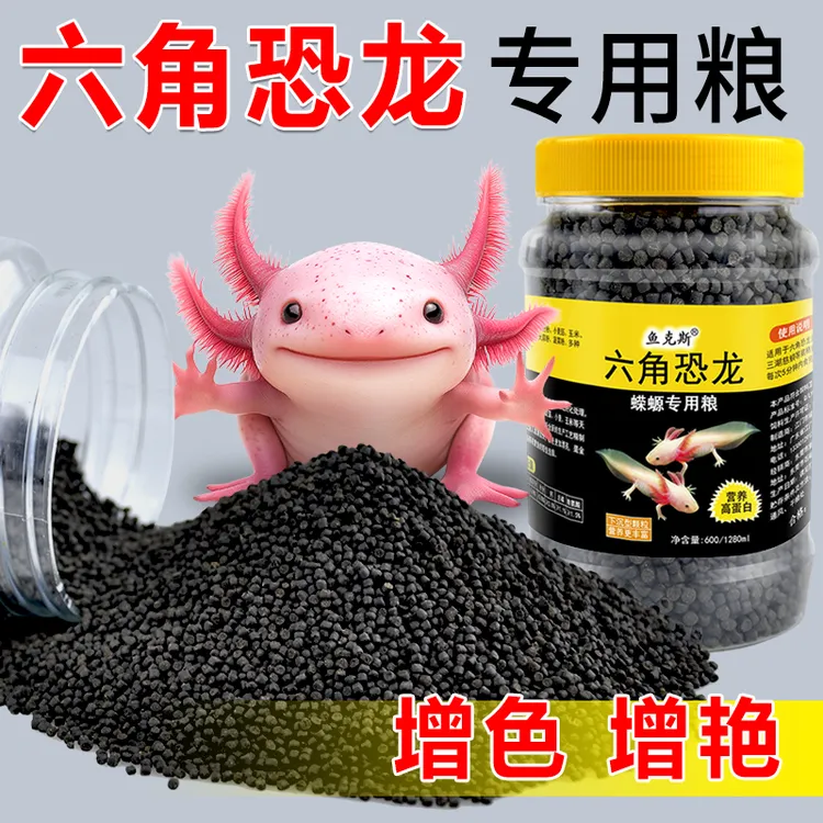 鱼食六角恐龙鱼饲料六角龙娃娃鱼东方蝾螈六六下沉底栖鱼专用鱼粮