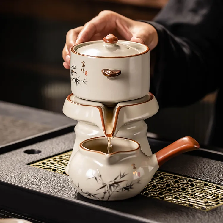 汝窑自动茶具套装家用高档陶瓷茶壶功夫茶杯2025新款懒人泡茶神器
