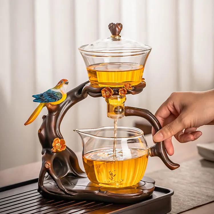 2025新款玻璃自动茶具套装家用轻奢高档茶杯磁吸茶壶懒人泡茶神器