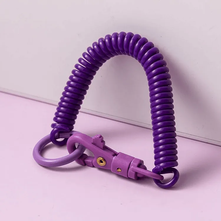马卡龙弹簧绳拉伸弹力绳子卡套挽手挂绳挂钥匙挂书包绑带接送卡绳