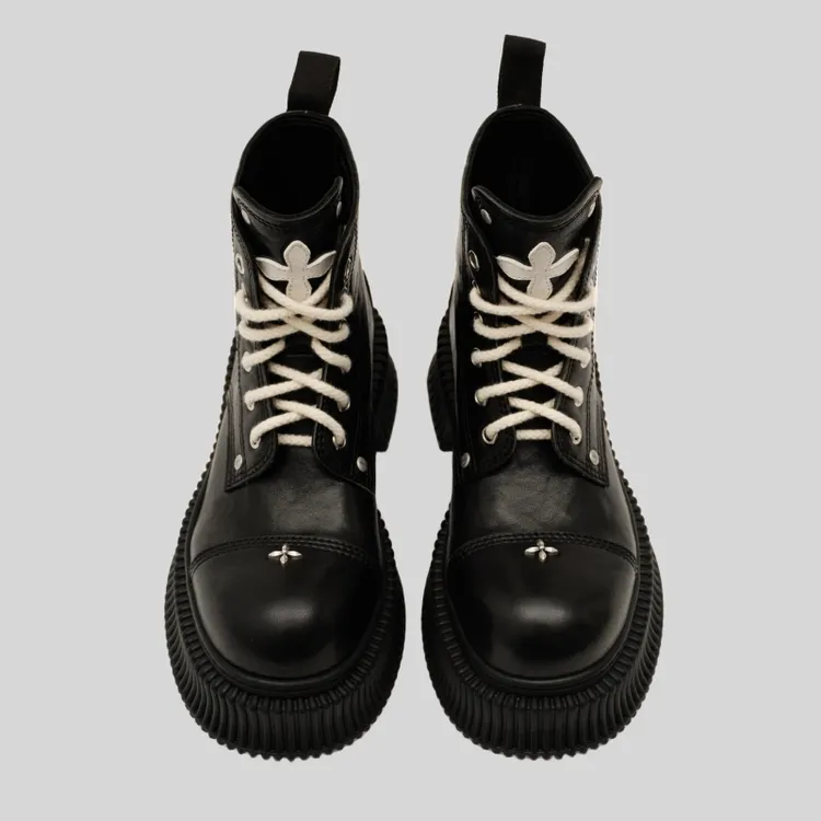 休闲鞋马丁靴架厚底英伦风增高机车黑色冬季增高鞋cos靴子
