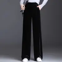 Z006（—180斤）丝绒女高感显瘦百搭裤长裤修身衣服时尚直筒裤