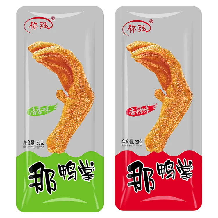 你强那鸭掌30克土楼特产龙岩原味香辣味泡鸭掌爪办公休闲吃货零食