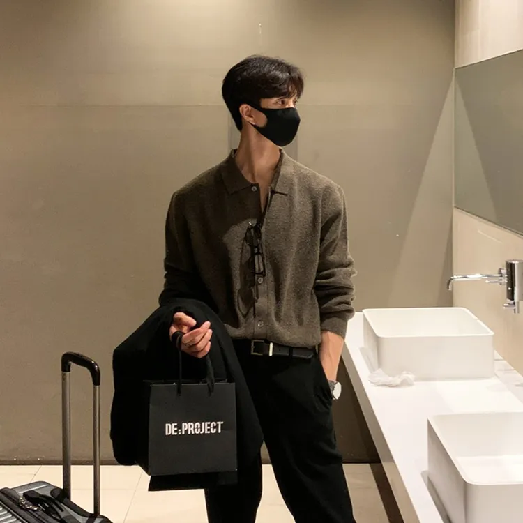 polo领开衫针织毛衣男士高档春秋爆款2025新款毛线衣内搭外穿上衣