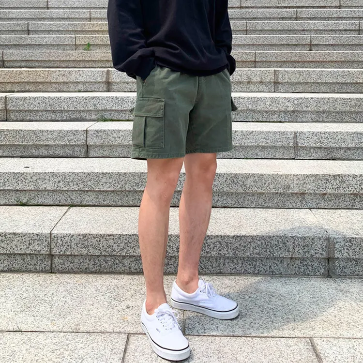 纯色工装五分短裤男夏季潮牌设计感小众高档潮流休闲百搭男款裤子