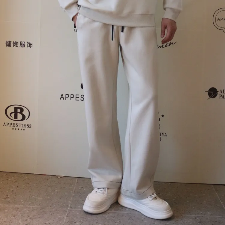 2025春季新款明线直筒时尚休闲百搭宽松软糯舒适直筒裤7073
