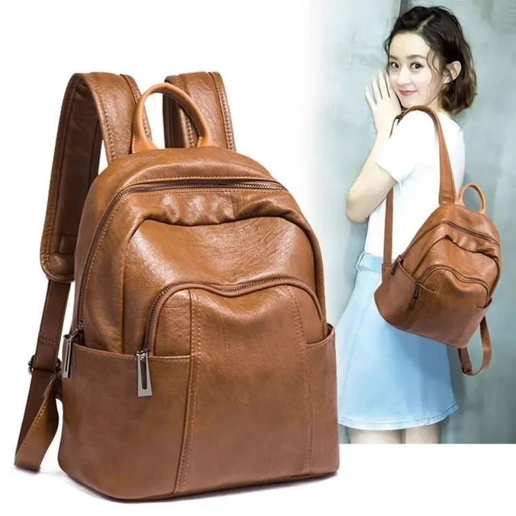 双肩包女真皮双肩背包2025新款时尚百搭头层牛皮大容量旅行背包