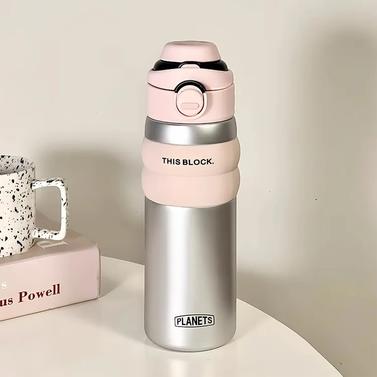 简约女生保温杯大容量双饮口杯子316不锈钢学生高颜值水杯家用