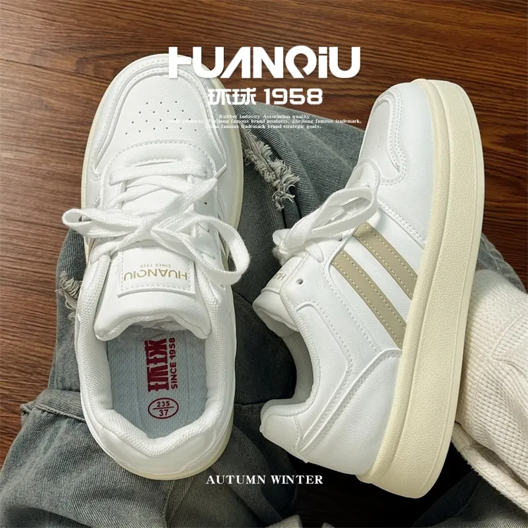HUANQIU/环球百搭小白鞋女2025网红秋季小众时尚ins韩版低帮潮鞋