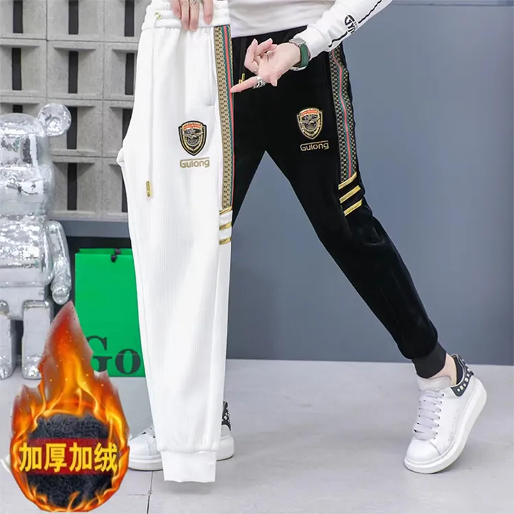 潮男灯芯绒裤子休闲百搭时尚帅气保暖加绒一体绒高颜值百搭裤子男