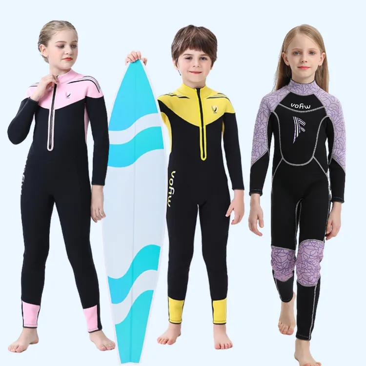 儿童保暖防水服3mm加厚男女童长袖抗寒连体泳衣冬季游泳冲浪浮潜