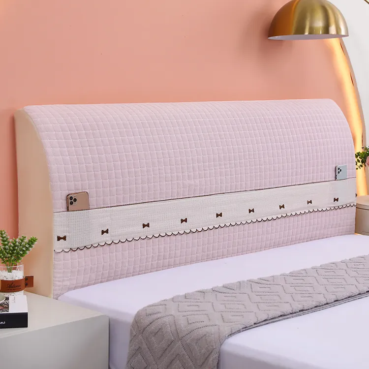 布艺全包床头罩北欧风床头保护套 木床头罩软包弹力夹棉床头套罩