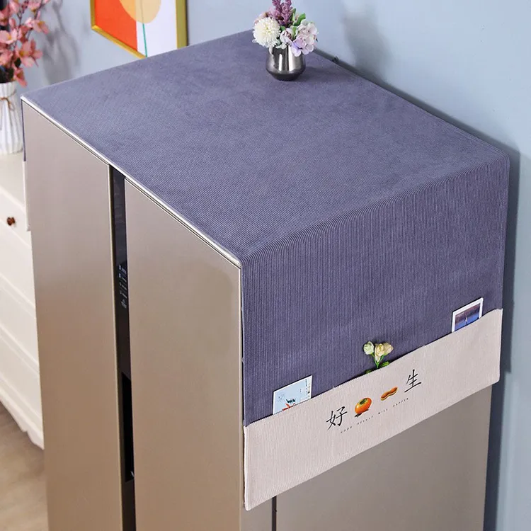 现代家用单双门冰箱巾滚筒洗衣机 冰箱套顶盖布防尘罩子收纳袋式