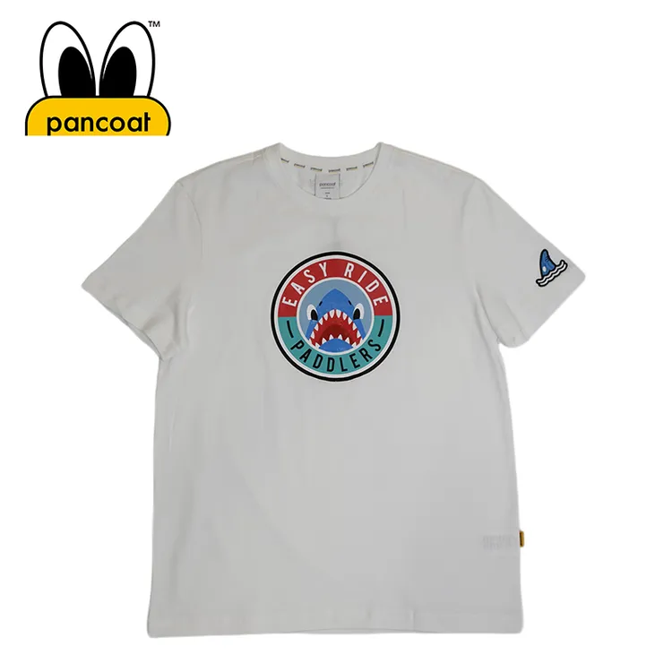 【PANCOAT】新品纯色卡通印花圆领T恤短袖上衣男款夏季