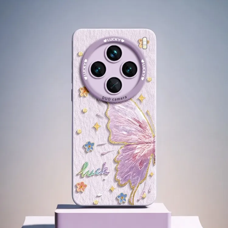 防摔油画底半边蝴蝶新款vivox100s适用vivox100ultra保护套硅胶