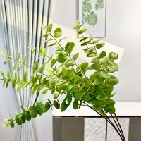 高支80cm尤加利叶大枝绿色金钱叶田园仿真花假花单枝绿植摆放花艺