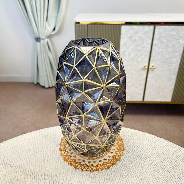 鸟巢轻奢简约欧式琉璃花瓶水培玻璃花瓶花插家居装饰摆件花插花器