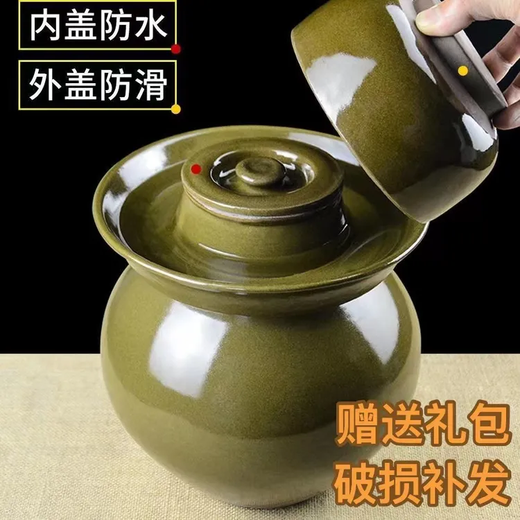 手工泡菜坛子腌菜坛子陶瓷土陶四川酸菜坛子家用咸菜罐密封罐子