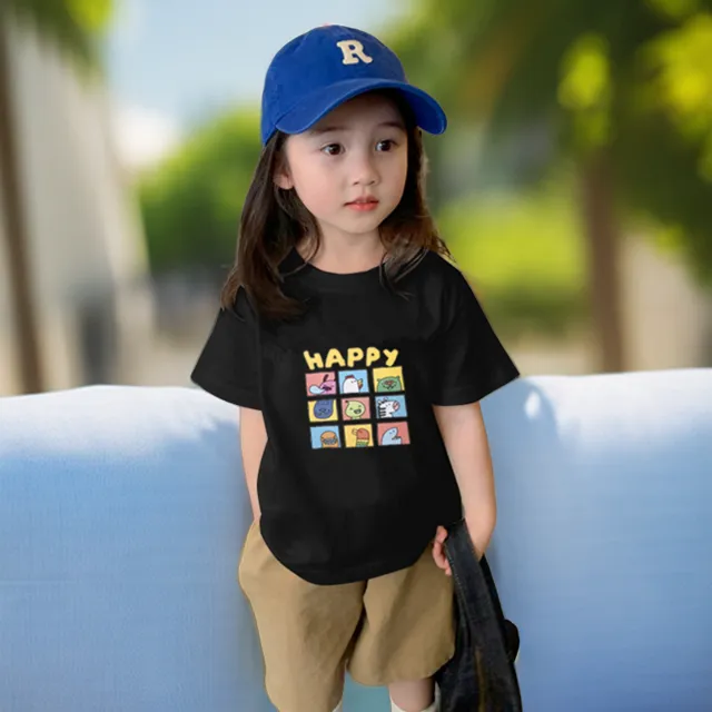 童装女童纯棉短袖t恤夏季卡通印花中大儿童宽松半袖上衣男童体恤