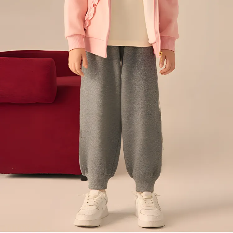 加绒儿童休闲裤女童装裤子男童秋冬洋气长裤女孩卫裤运动宽松束脚