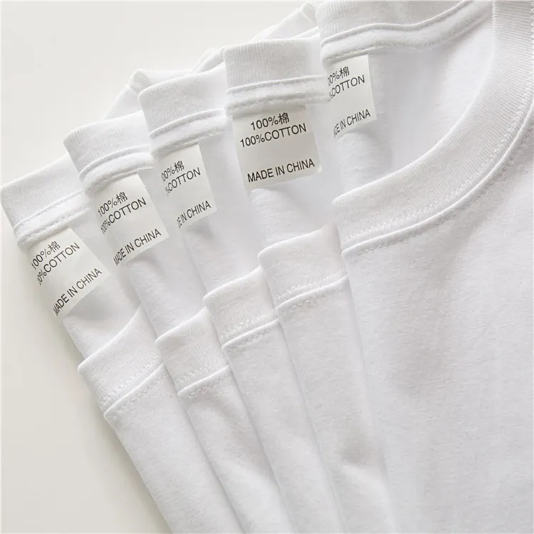 纯棉儿童短袖T恤男女童装夏季中大童纯白色宽松圆领体恤半袖上衣