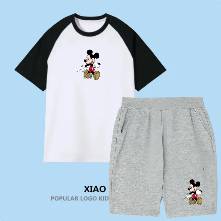 男女童装套装短袖t恤纯棉短裤子宝宝衣服潮款夏季儿童休闲运动装