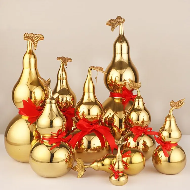 （善）铜葫芦摆件家居大号开口葫芦挂件工艺品