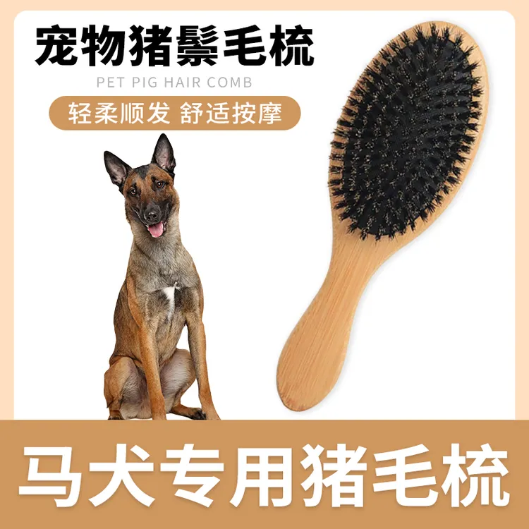 马犬专用猪鬃毛刷狗狗梳子狗毛清理器去浮毛脱毛开结刷毛