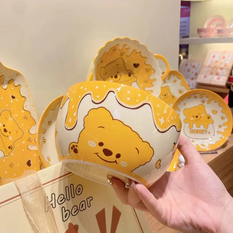 【蜂蜜小熊】6英寸面碗2个装陶瓷釉下彩工艺好物餐具套装易清洗