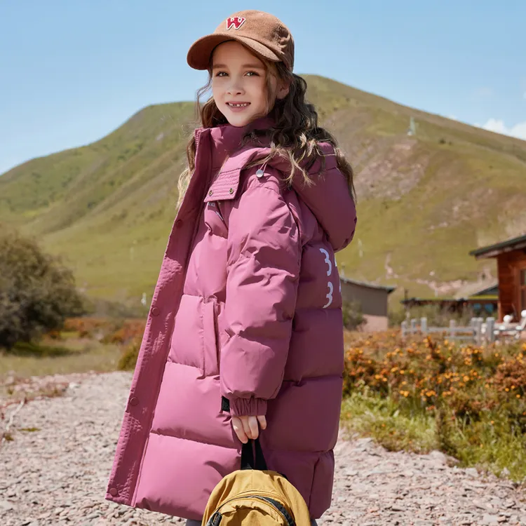 儿童羽绒服女童2025新款女孩洋气加厚90白鸭绒中长款童装中大童