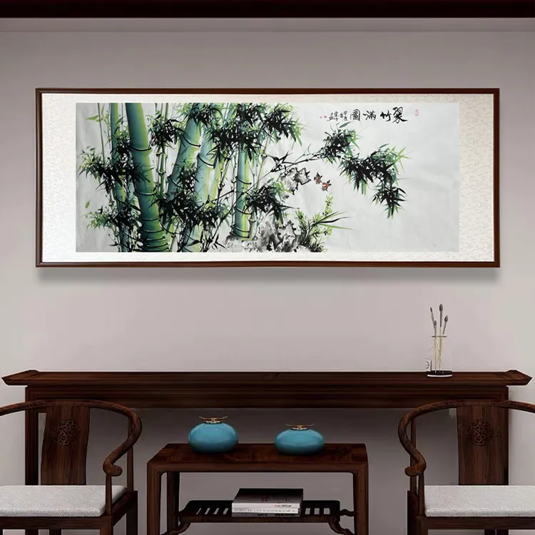 孙献良老师作品翠竹满园花鸟画玄关客厅