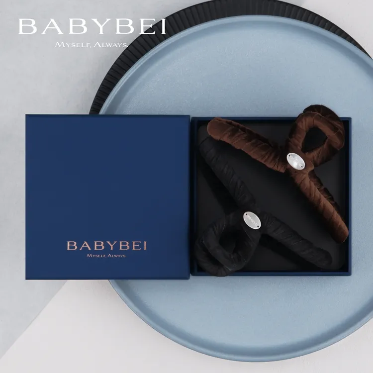 BABYBEI/初贝绒绒母贝超大号抓夹缠绕宽椭贝优雅时尚法式气质黑咖