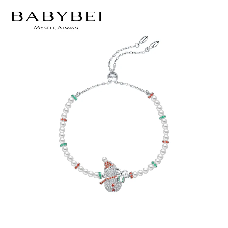 BABYBEI/初贝 925银手链 雪人手链贝珠精致萌趣个性设计创意圣诞