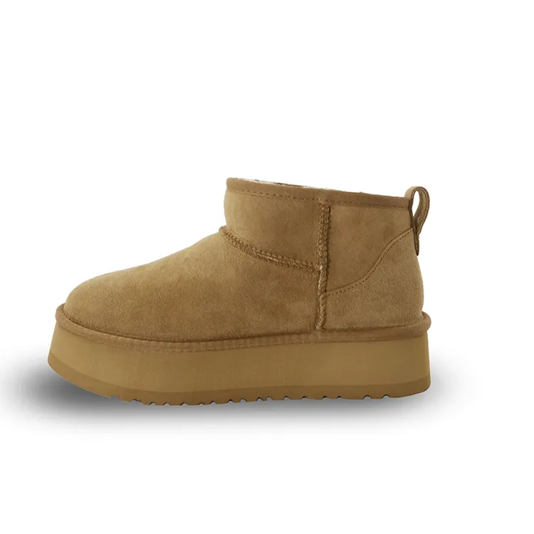 uoo【羊皮毛一体】冬雨mini百搭时尚低筒冬季保暖雪地靴厚底