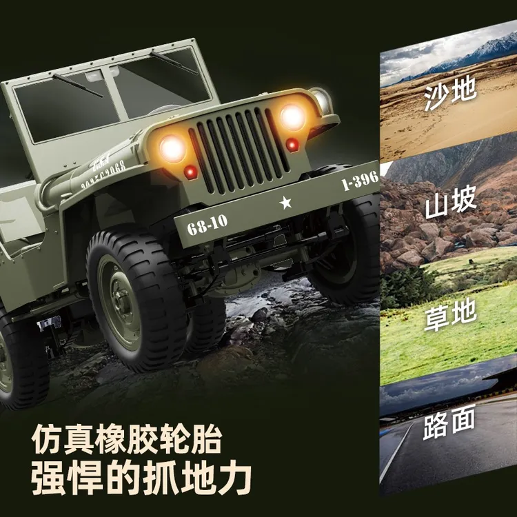 JJRCC8815威利斯经典越野用车遥控吉普攀爬电动玩具模型炫酷男孩