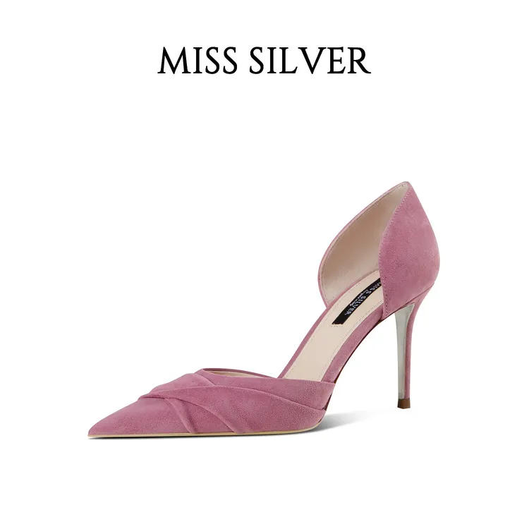 MISSSILVER【甜心派对】细跟包头凉鞋女夏季新款法式尖头气质高跟鞋